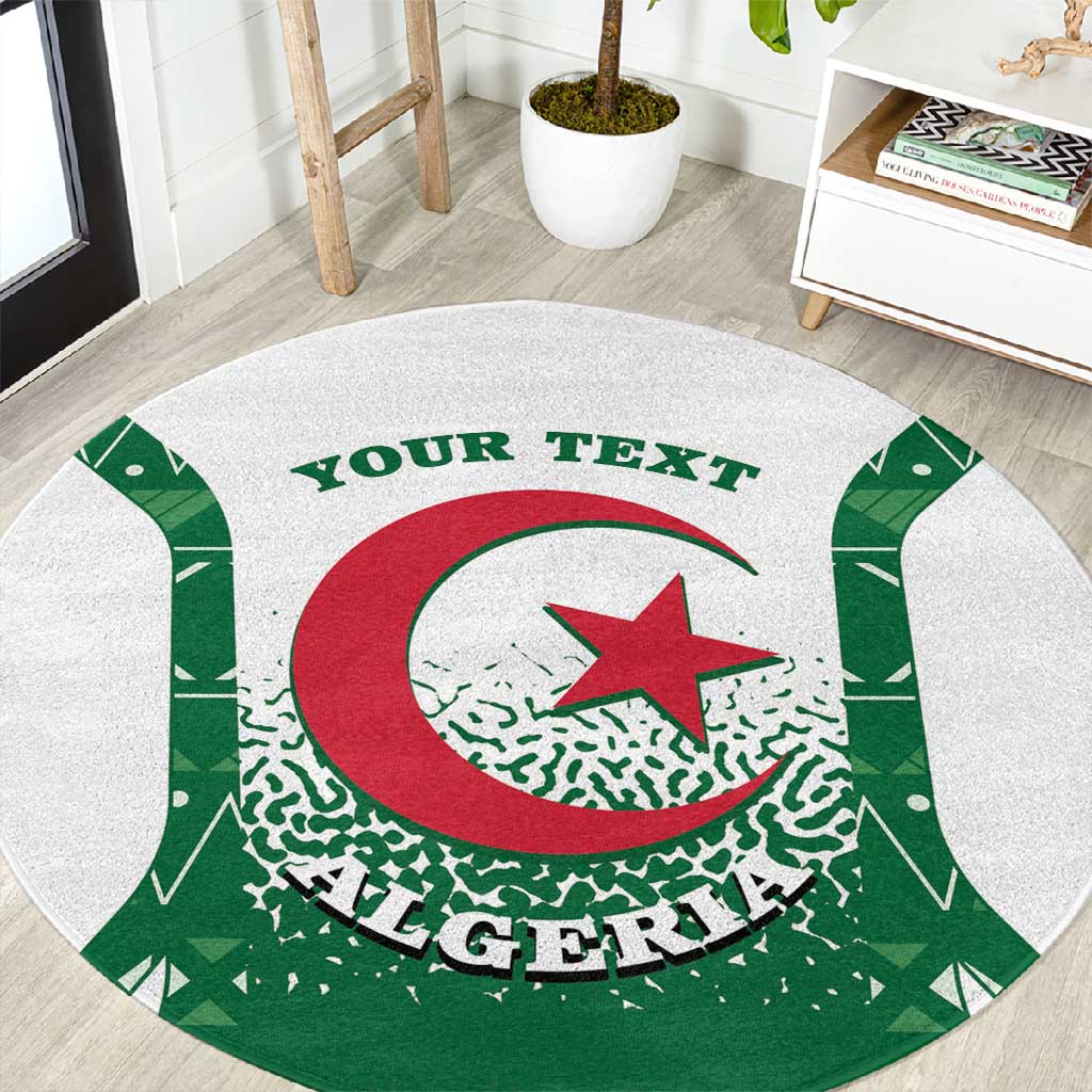 Personalized Afro Algeria Round Carpet Coat Of Arms African Pattern LT14