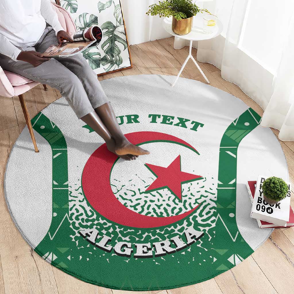 Personalized Afro Algeria Round Carpet Coat Of Arms African Pattern LT14