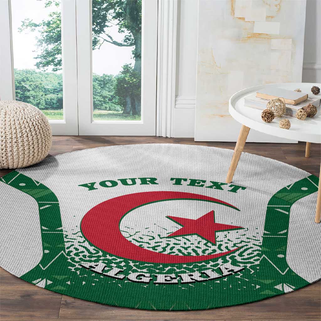 Personalized Afro Algeria Round Carpet Coat Of Arms African Pattern LT14