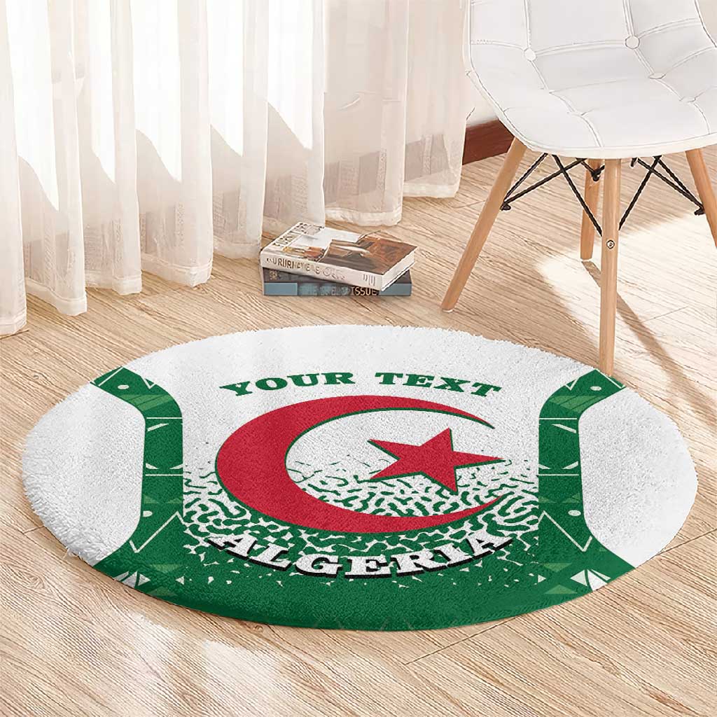 Personalized Afro Algeria Round Carpet Coat Of Arms African Pattern LT14