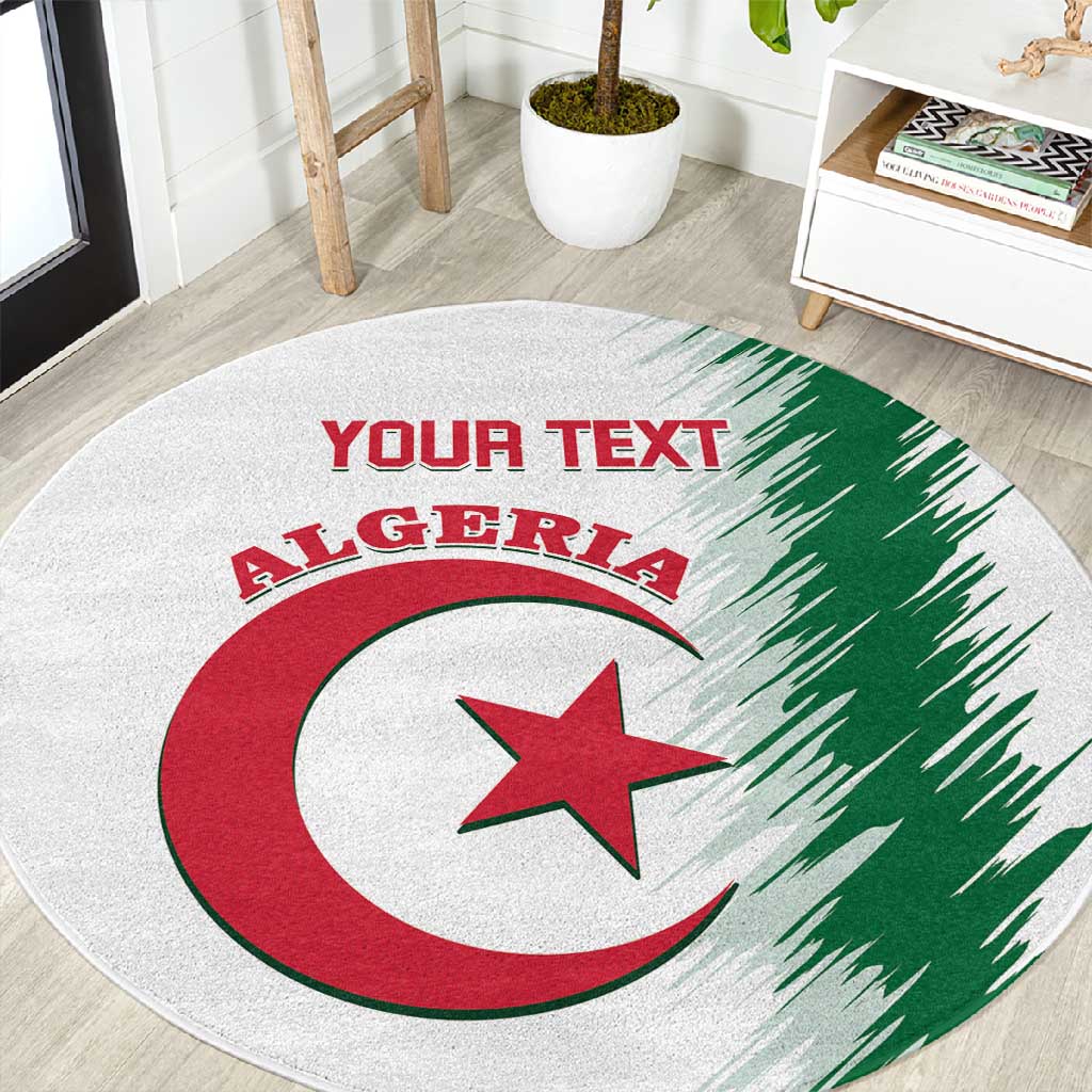 Custom Algeria Football Round Carpet Go The Greens LT14