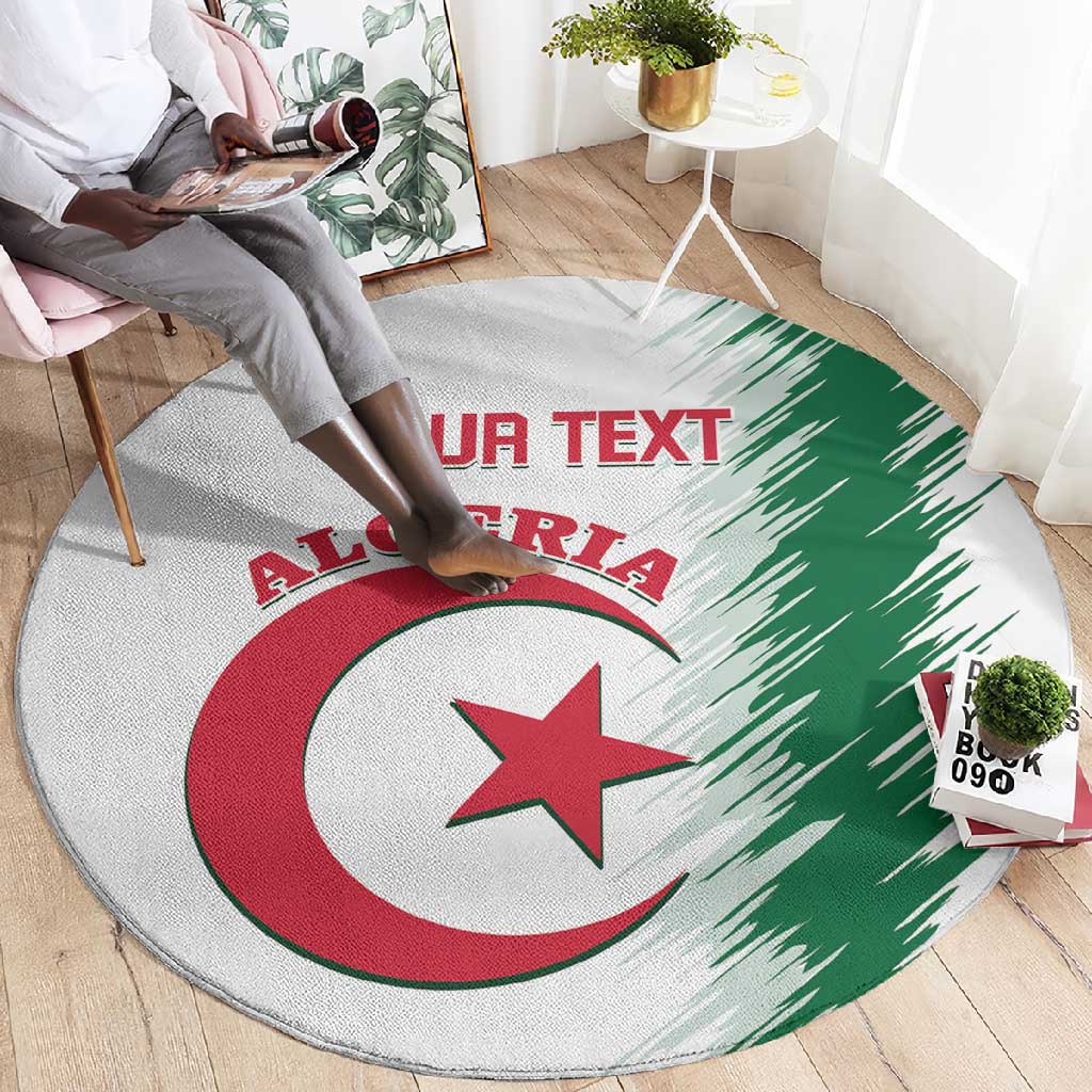 Custom Algeria Football Round Carpet Go The Greens LT14