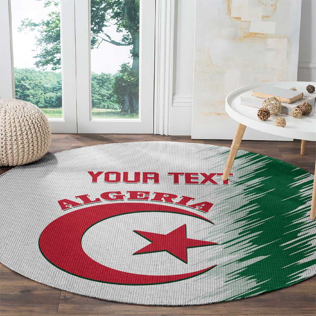Custom Algeria Football Round Carpet Go The Greens LT14