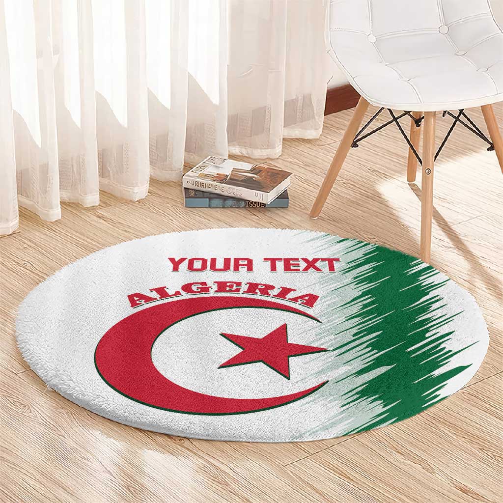 Custom Algeria Football Round Carpet Go The Greens LT14