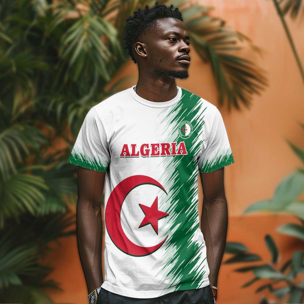 Custom Algeria Football T shirt Go The Greens LT14