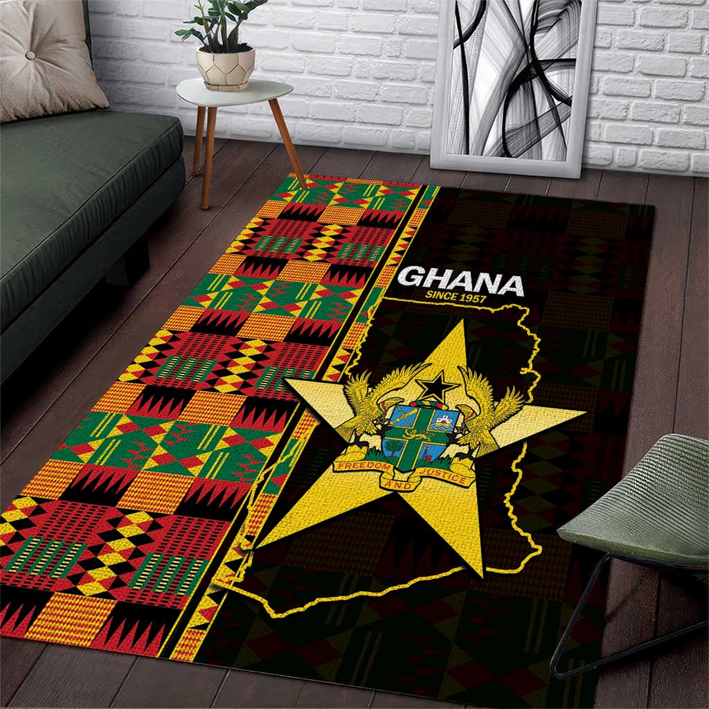 Afro Ghana Independence Day Area Rug Ghanaian 1957 Kente Pattern LT14