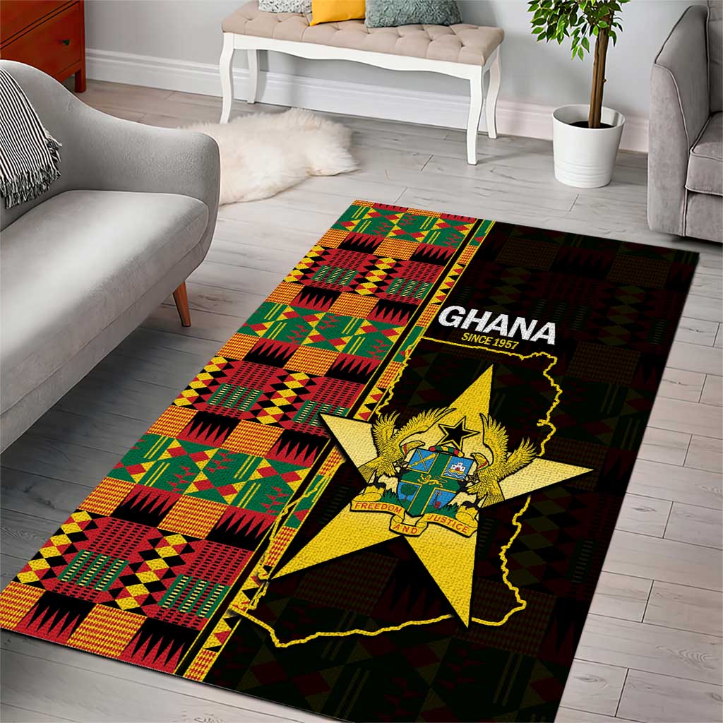 Afro Ghana Independence Day Area Rug Ghanaian 1957 Kente Pattern LT14