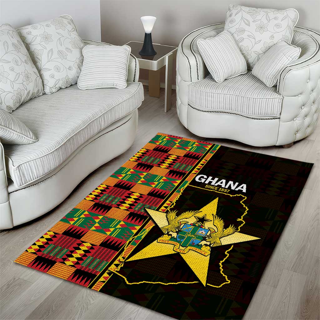 Afro Ghana Independence Day Area Rug Ghanaian 1957 Kente Pattern LT14