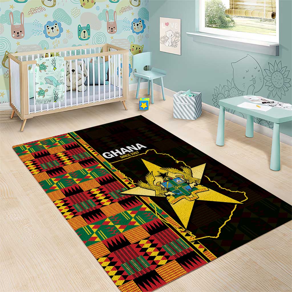 Afro Ghana Independence Day Area Rug Ghanaian 1957 Kente Pattern LT14