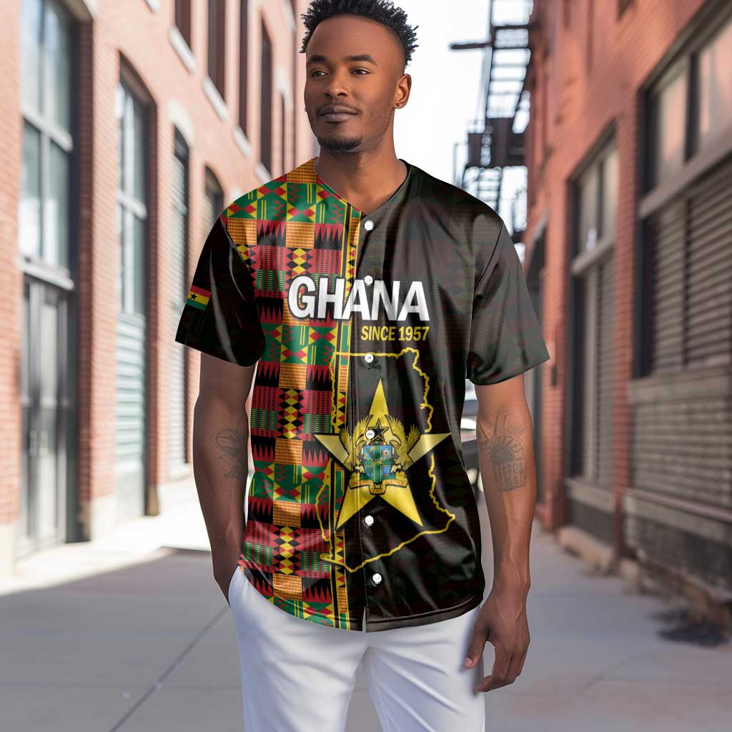 Afro Ghana Independence Day Baseball Jersey Ghanaian 1957 Kente Pattern LT14