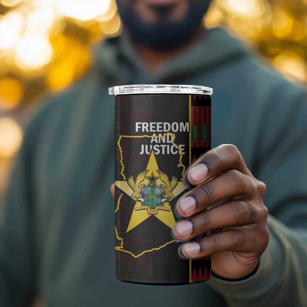 Afro Ghana Independence Day 4 in 1 Can Cooler Tumbler Ghanaian 1957 Kente Pattern LT14