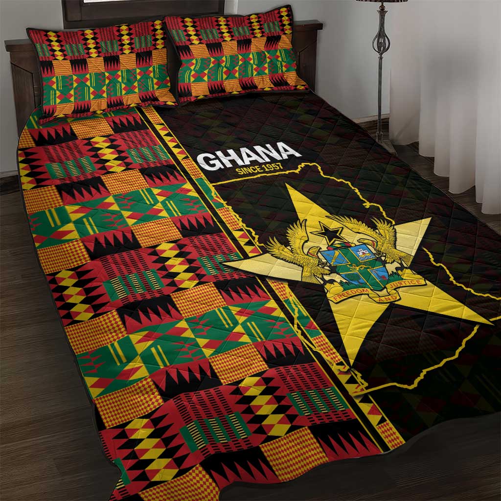 Afro Ghana Independence Day Quilt Bed Set Ghanaian 1957 Kente Pattern LT14