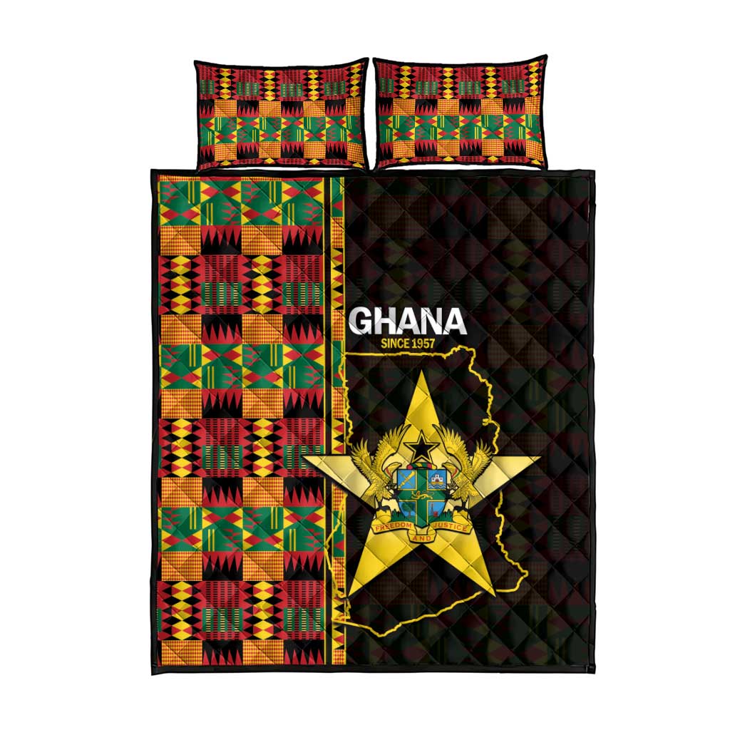 Afro Ghana Independence Day Quilt Bed Set Ghanaian 1957 Kente Pattern LT14