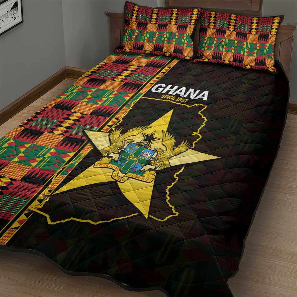 Afro Ghana Independence Day Quilt Bed Set Ghanaian 1957 Kente Pattern LT14