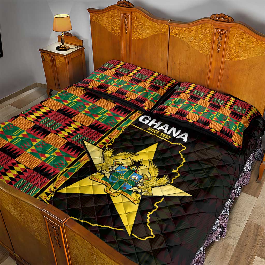 Afro Ghana Independence Day Quilt Bed Set Ghanaian 1957 Kente Pattern LT14