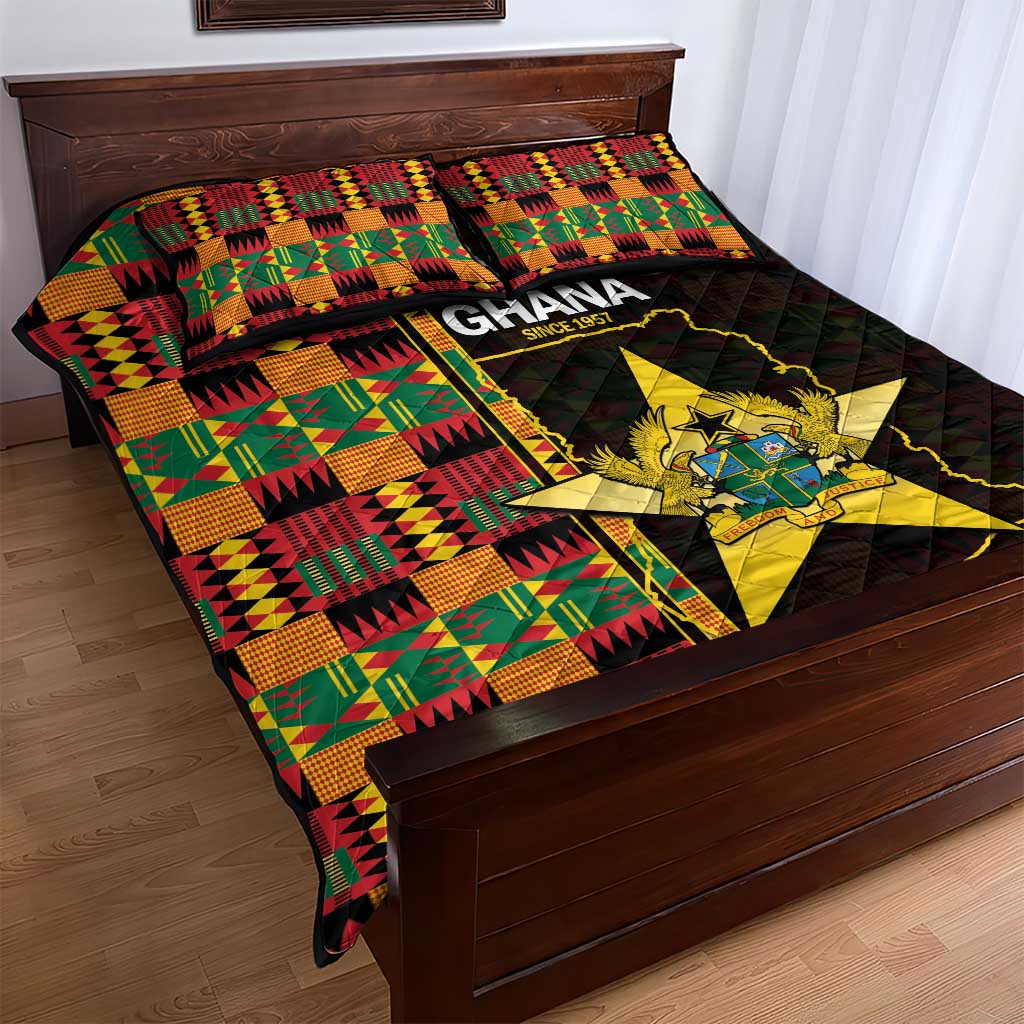 Afro Ghana Independence Day Quilt Bed Set Ghanaian 1957 Kente Pattern LT14