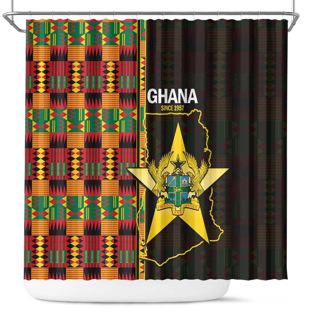 Ghana 1957 Shower Curtain Independence Anniversary Kente Pattern LT14