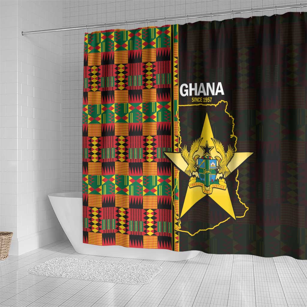 Ghana 1957 Shower Curtain Independence Anniversary Kente Pattern LT14