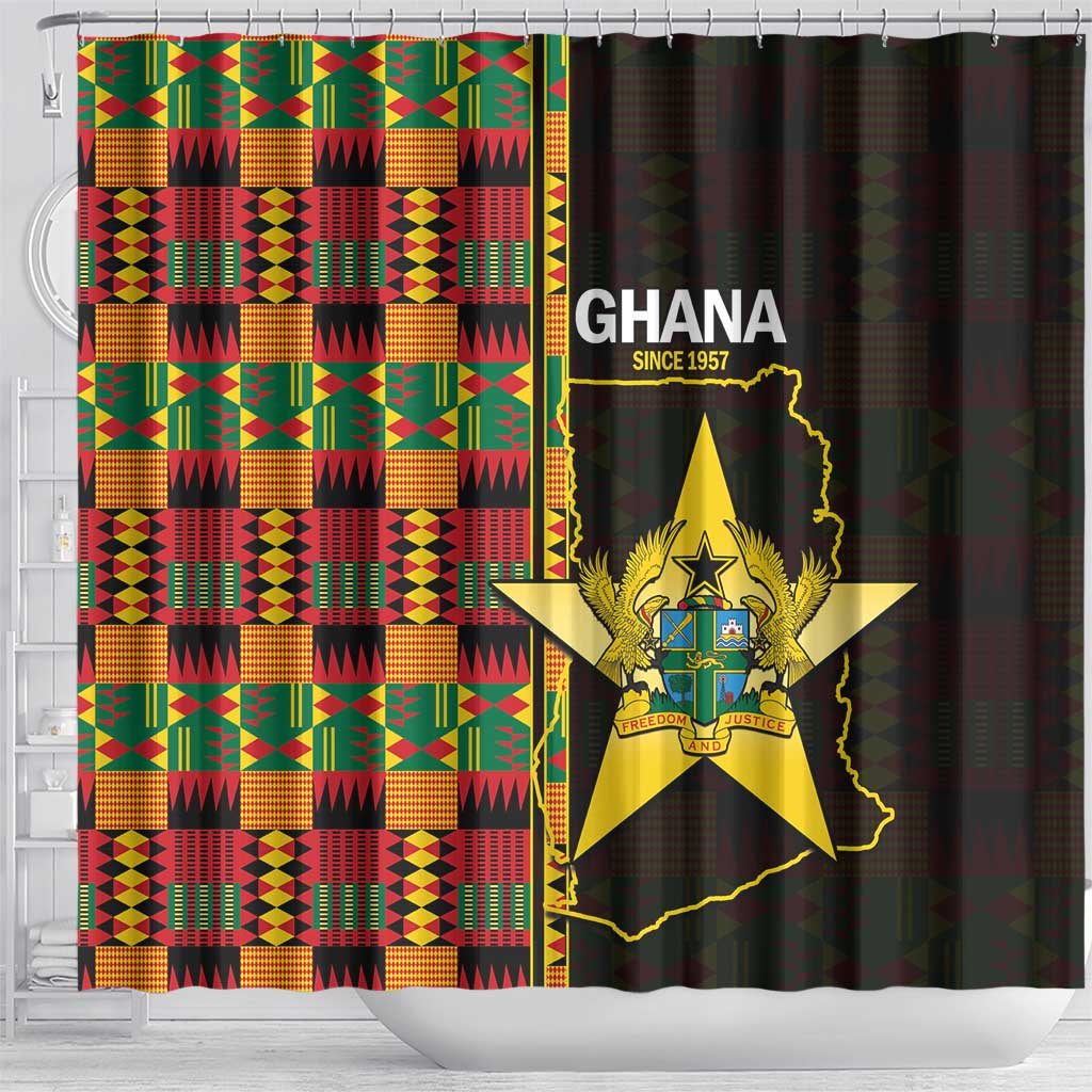 Ghana 1957 Shower Curtain Independence Anniversary Kente Pattern LT14