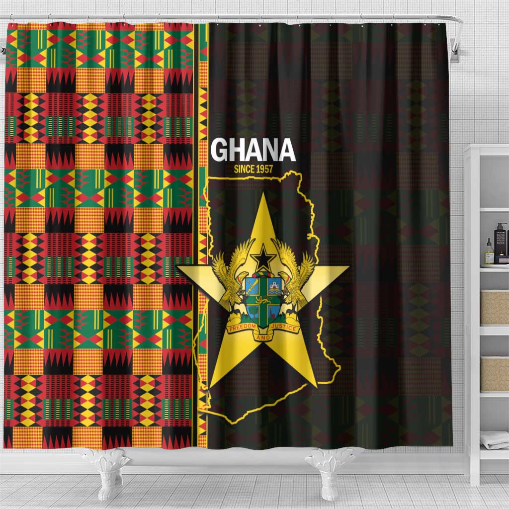Ghana 1957 Shower Curtain Independence Anniversary Kente Pattern LT14