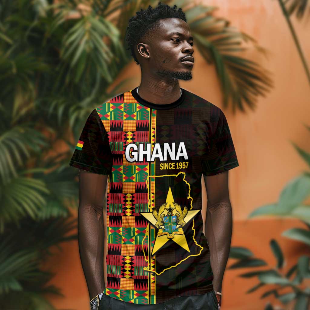 Afro Ghana Independence Day T shirt Ghanaian 1957 Kente Pattern LT14