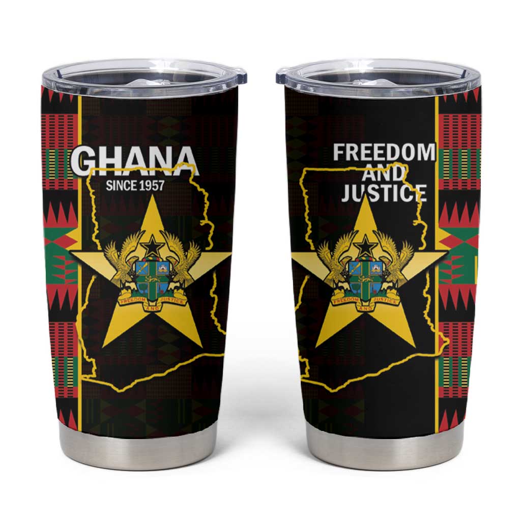 Afro Ghana Independence Day Tumbler Cup Ghanaian 1957 Kente Pattern LT14