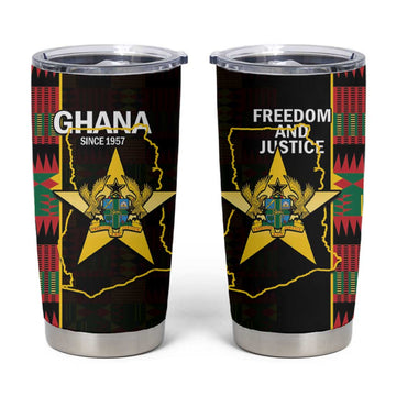 Afro Ghana Independence Day Tumbler Cup Ghanaian 1957 Kente Pattern LT14