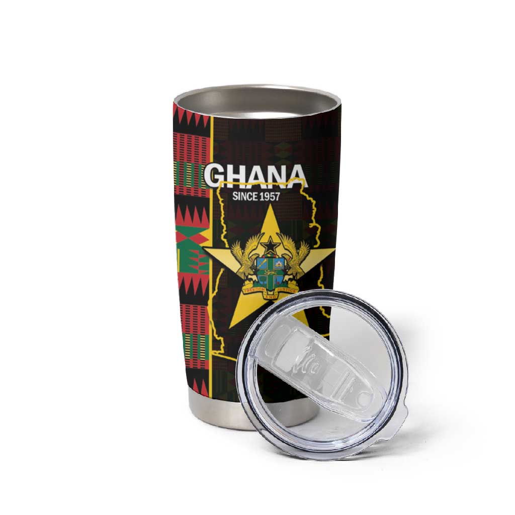 Afro Ghana Independence Day Tumbler Cup Ghanaian 1957 Kente Pattern LT14