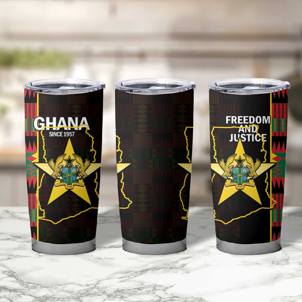 Afro Ghana Independence Day Tumbler Cup Ghanaian 1957 Kente Pattern LT14