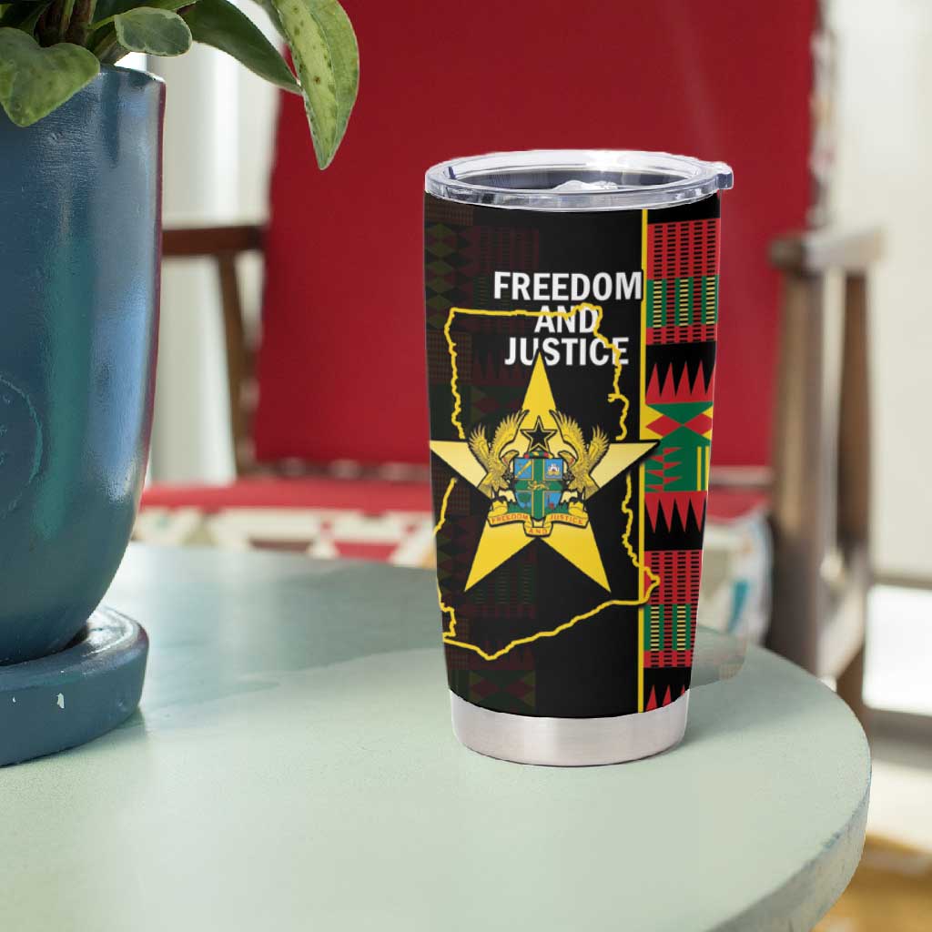 Afro Ghana Independence Day Tumbler Cup Ghanaian 1957 Kente Pattern LT14