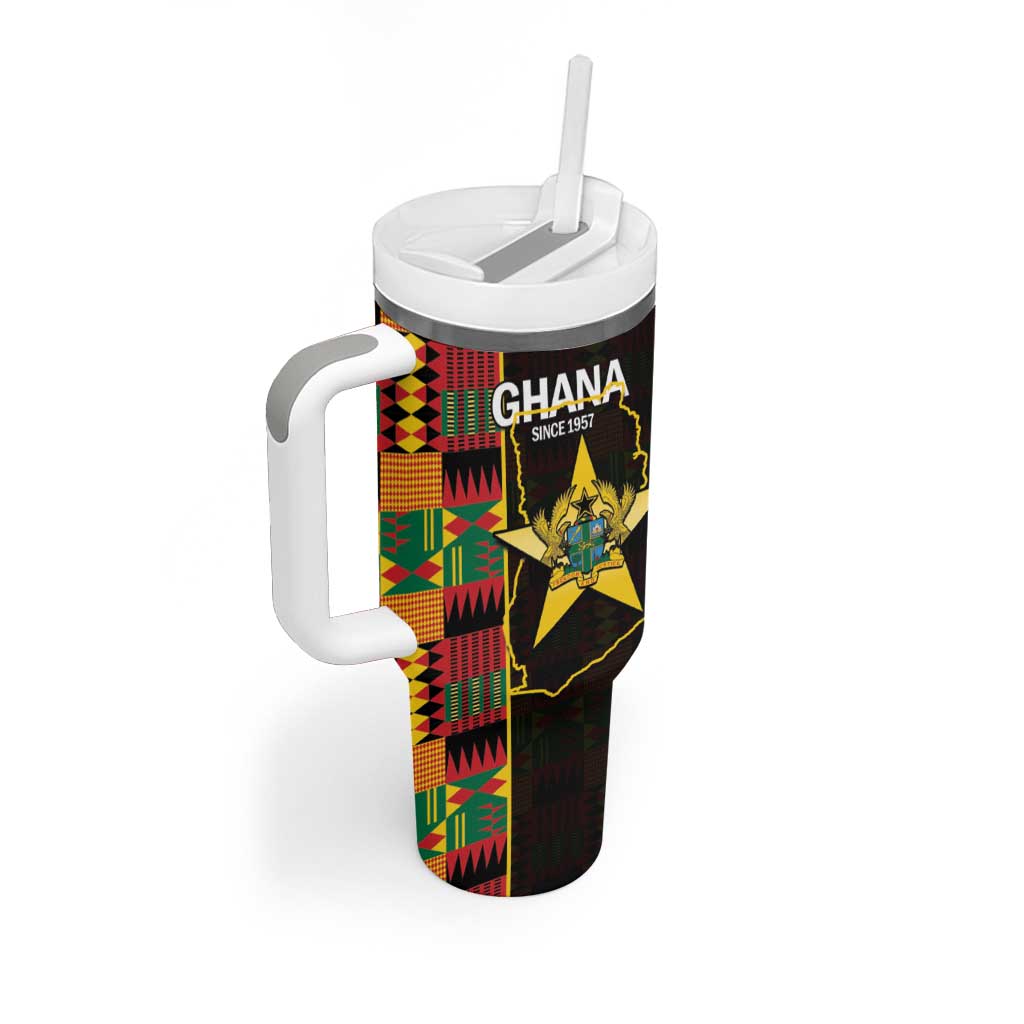 Afro Ghana Independence Day Tumbler With Handle Ghanaian 1957 Kente Pattern LT14