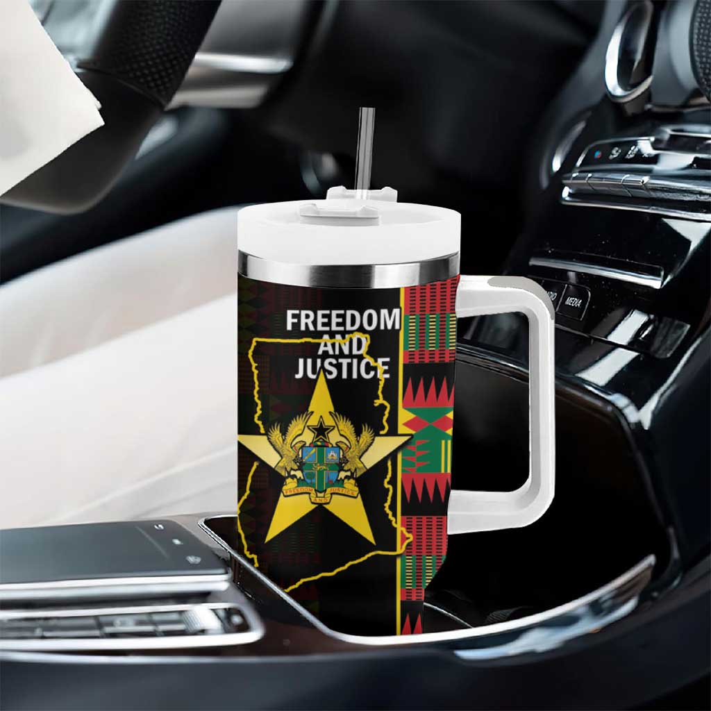 Afro Ghana Independence Day Tumbler With Handle Ghanaian 1957 Kente Pattern LT14