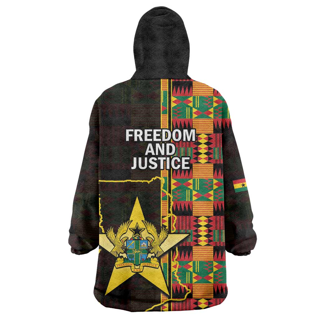 Afro Ghana Independence Day Wearable Blanket Hoodie Ghanaian 1957 Kente Pattern LT14