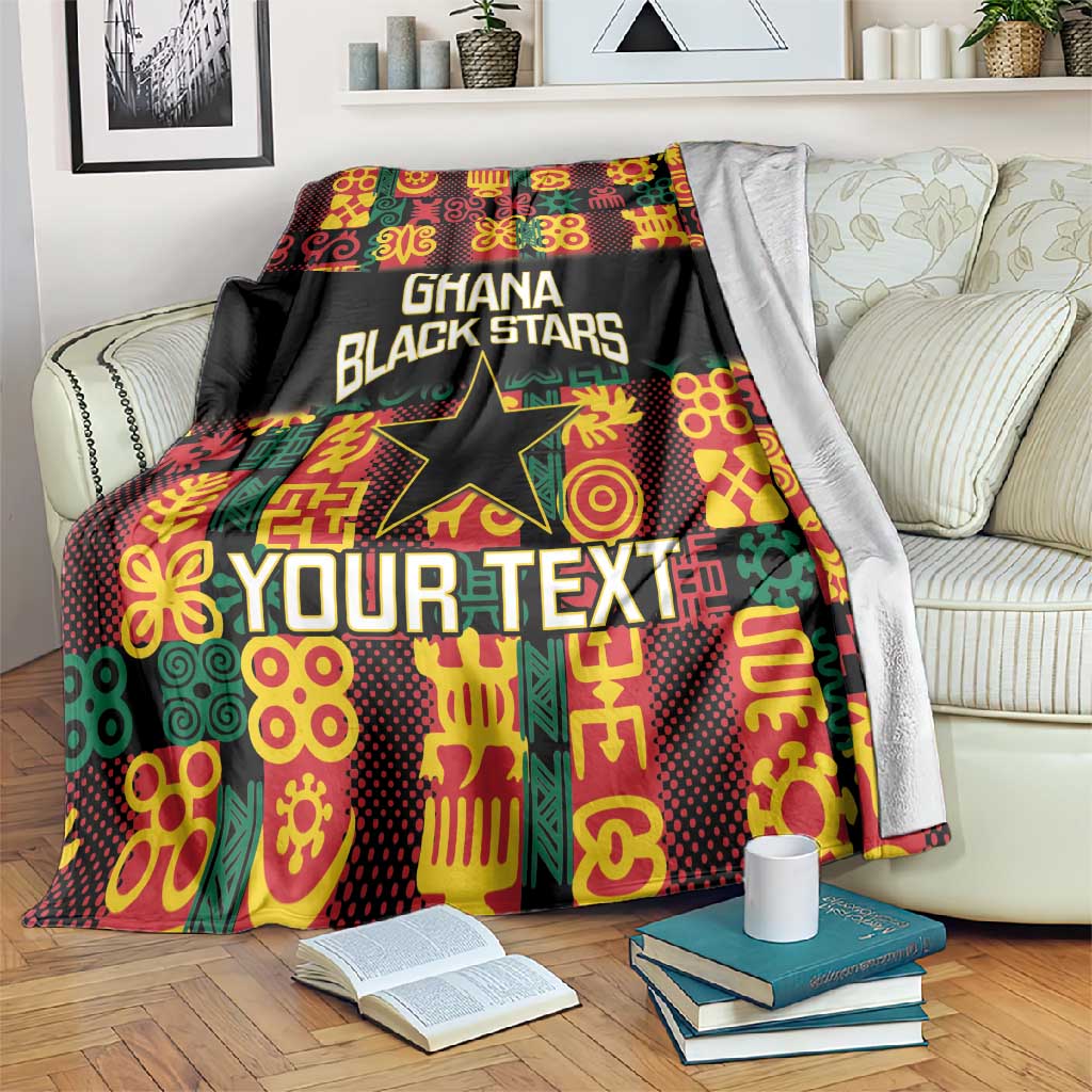 Custom Ghana Black Stars Blanket Adinkra Pattern - Football Style LT14