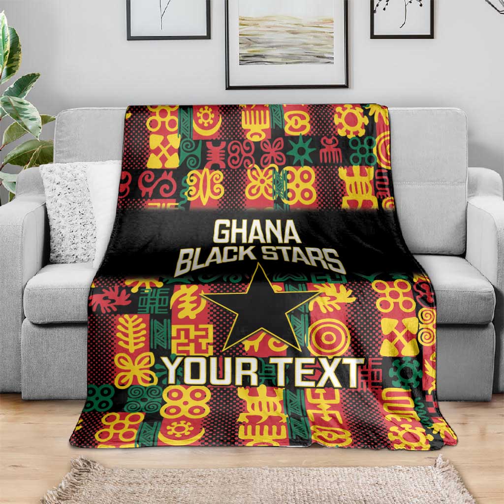 Custom Ghana Black Stars Blanket Adinkra Pattern - Football Style LT14
