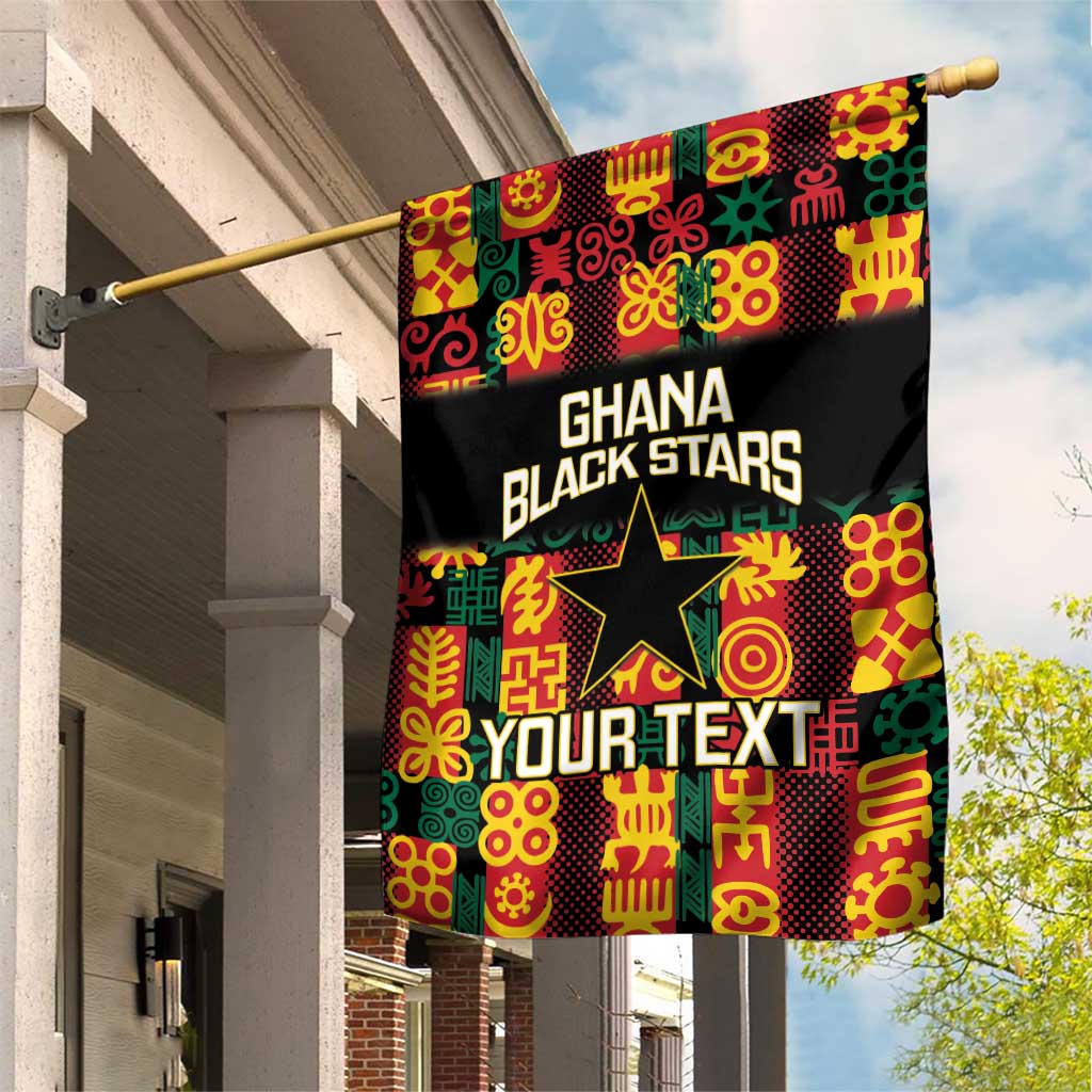 Custom Ghana Black Stars Garden Flag Adinkra Pattern - Football Style LT14