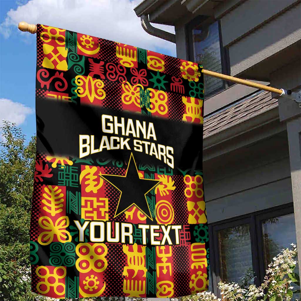 Custom Ghana Black Stars Garden Flag Adinkra Pattern - Football Style LT14