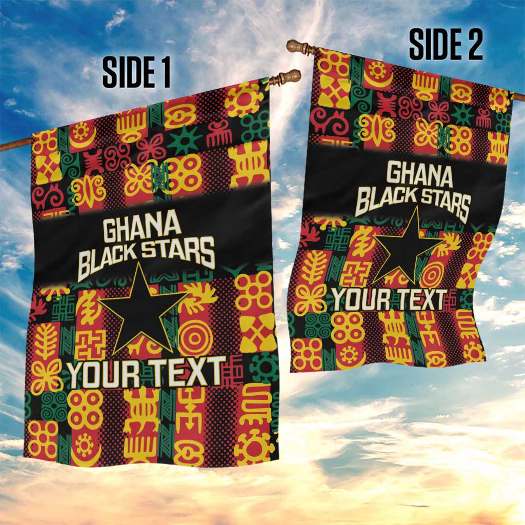 Custom Ghana Black Stars Garden Flag Adinkra Pattern - Football Style LT14
