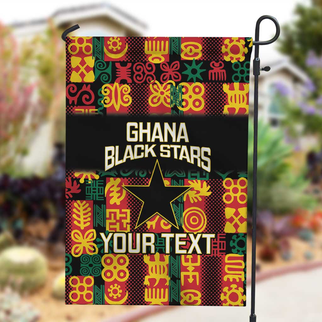 Custom Ghana Black Stars Garden Flag Adinkra Pattern - Football Style LT14