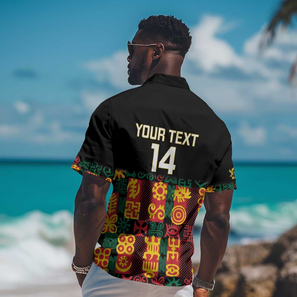 Custom Ghana Black Stars Hawaiian Shirt Adinkra Pattern - Football Style LT14
