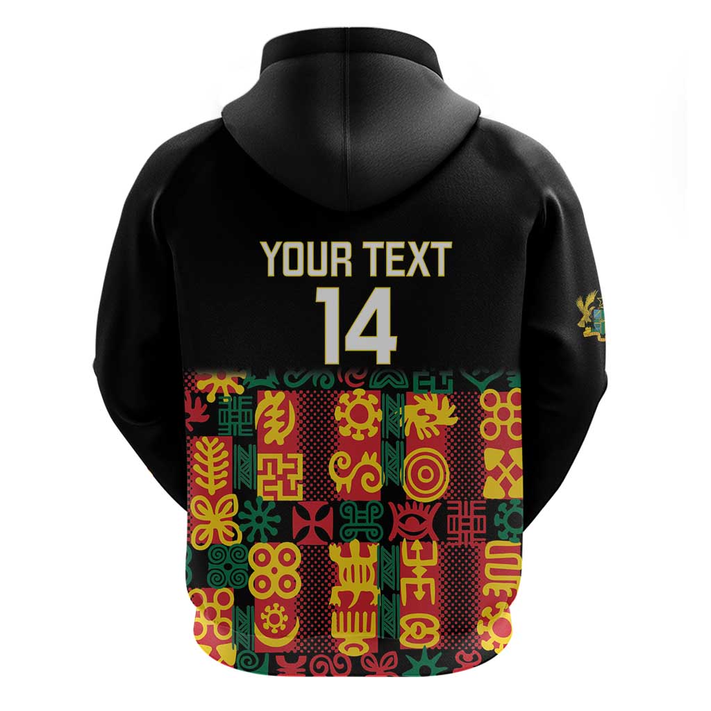Custom Ghana Football Hoodie 2025 Go Black Stars Adinkra pattern LT14
