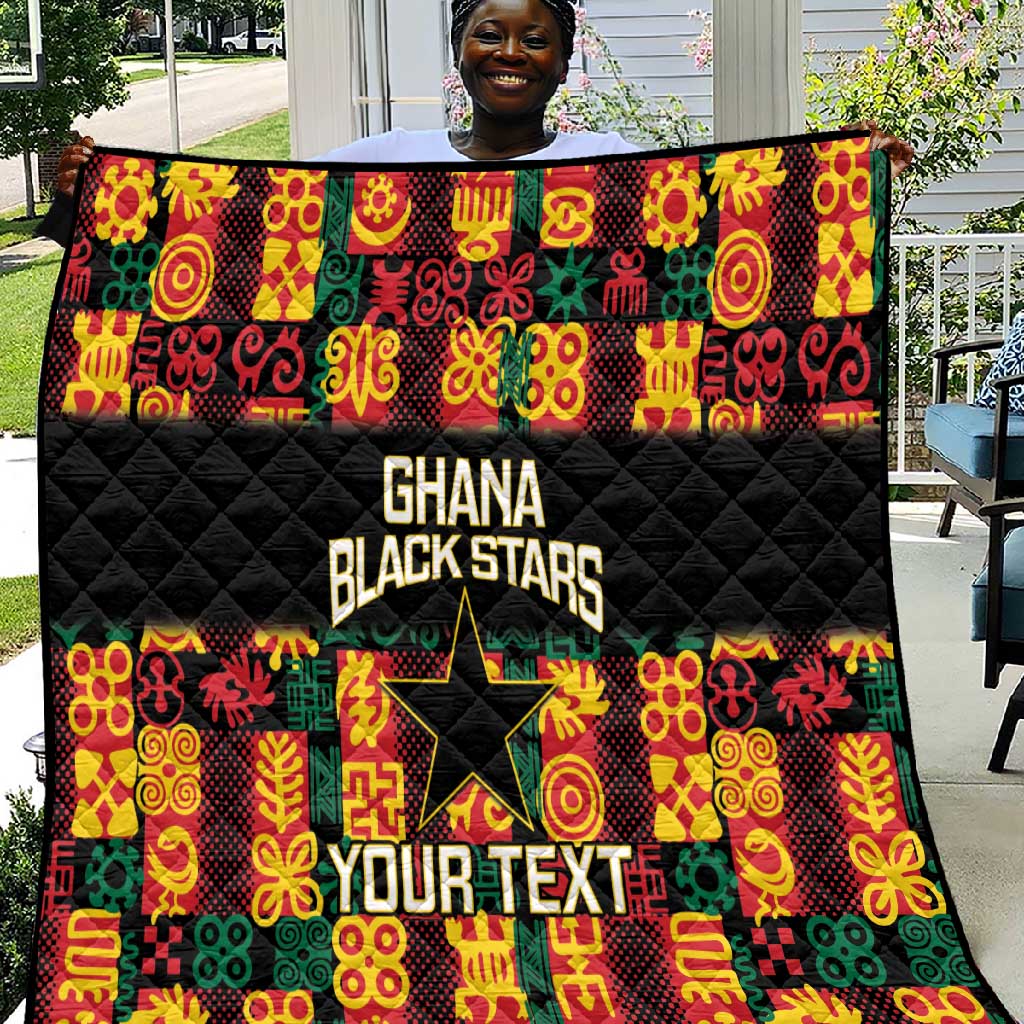Custom Ghana Black Stars Quilt Adinkra Pattern - Football Style LT14