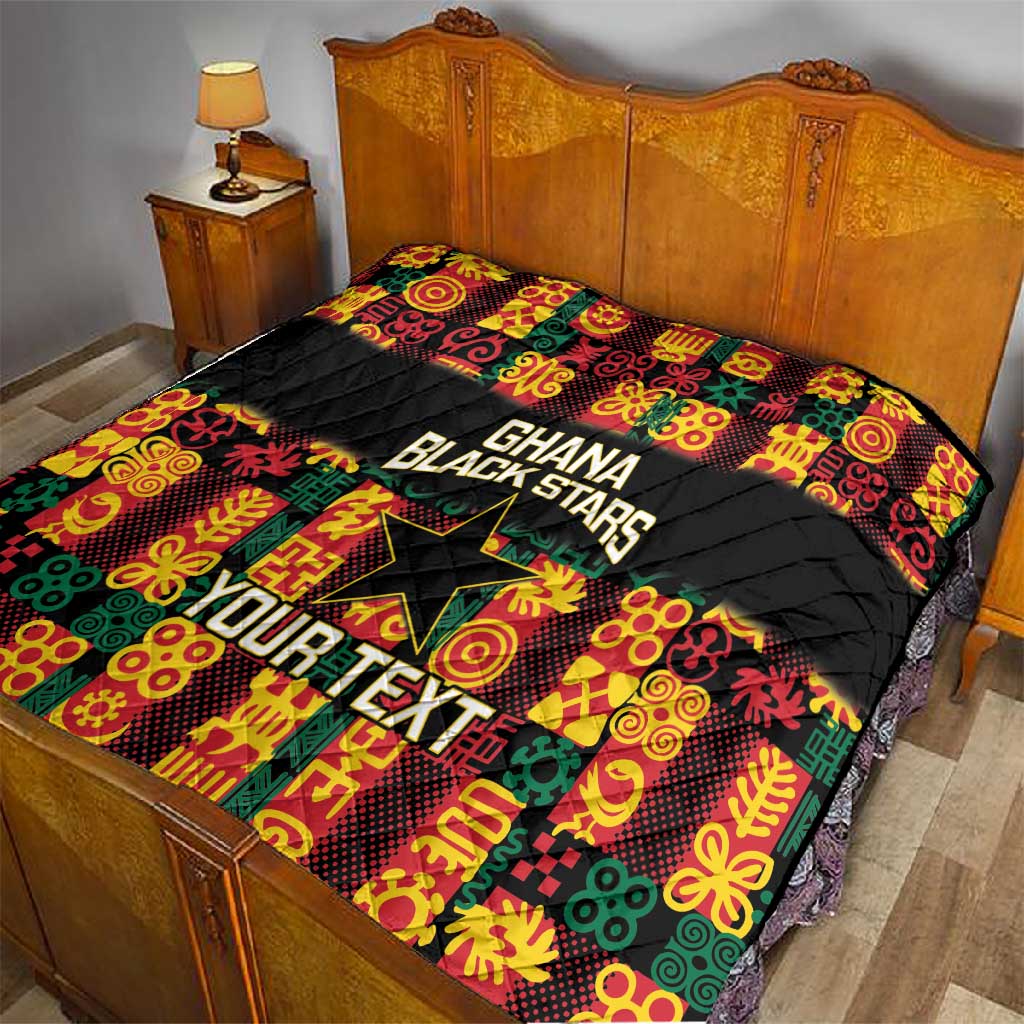 Custom Ghana Black Stars Quilt Adinkra Pattern - Football Style LT14