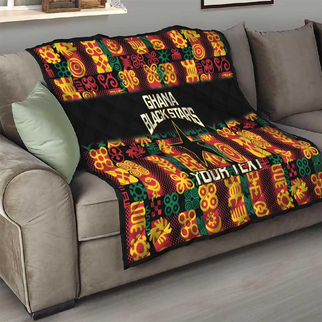 Custom Ghana Black Stars Quilt Adinkra Pattern - Football Style LT14
