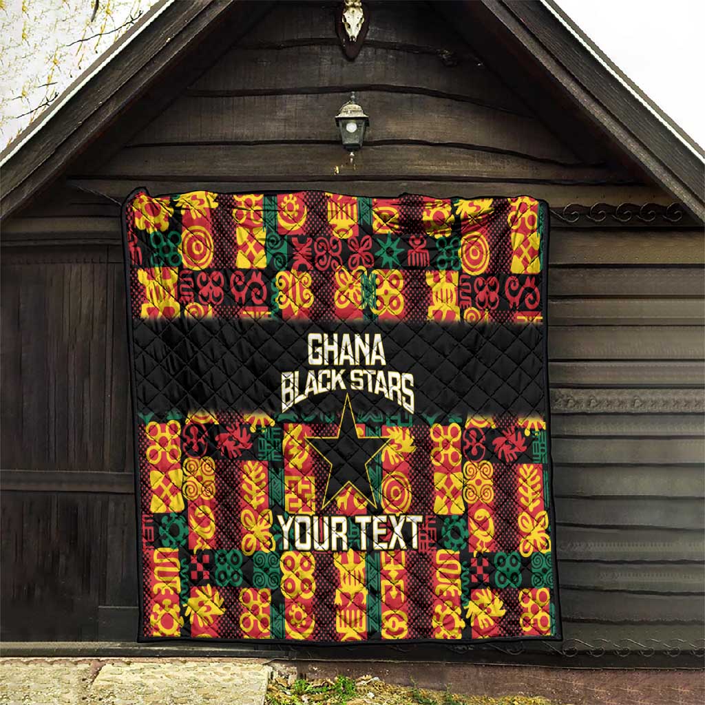 Custom Ghana Black Stars Quilt Adinkra Pattern - Football Style LT14
