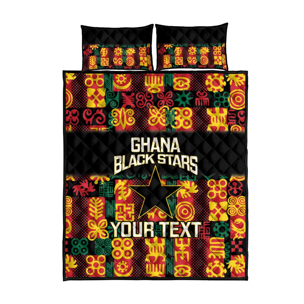 Custom Ghana Black Stars Quilt Bed Set Adinkra Pattern - Football Style LT14
