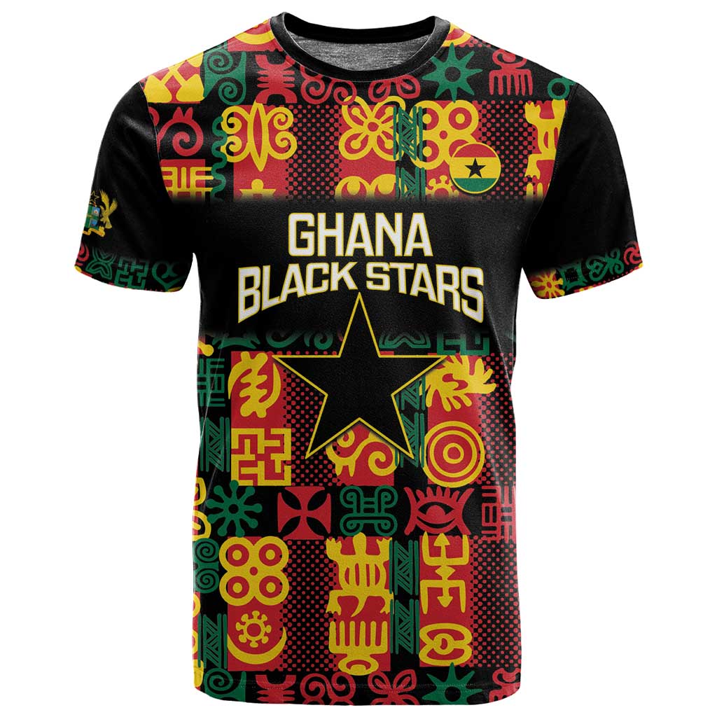 Custom Ghana Black Stars T shirt Adinkra Pattern - Football Style LT14