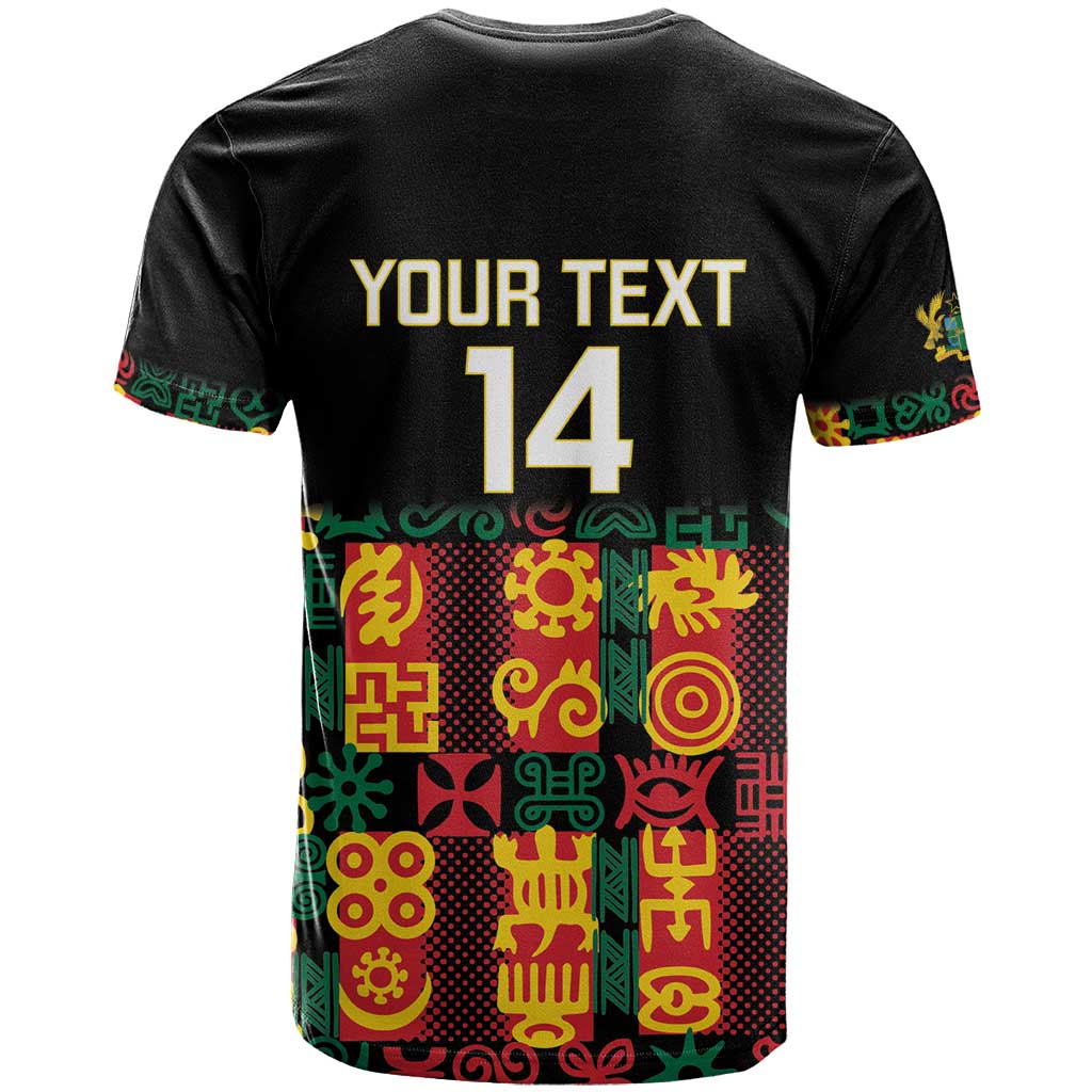 Custom Ghana Black Stars T shirt Adinkra Pattern - Football Style LT14
