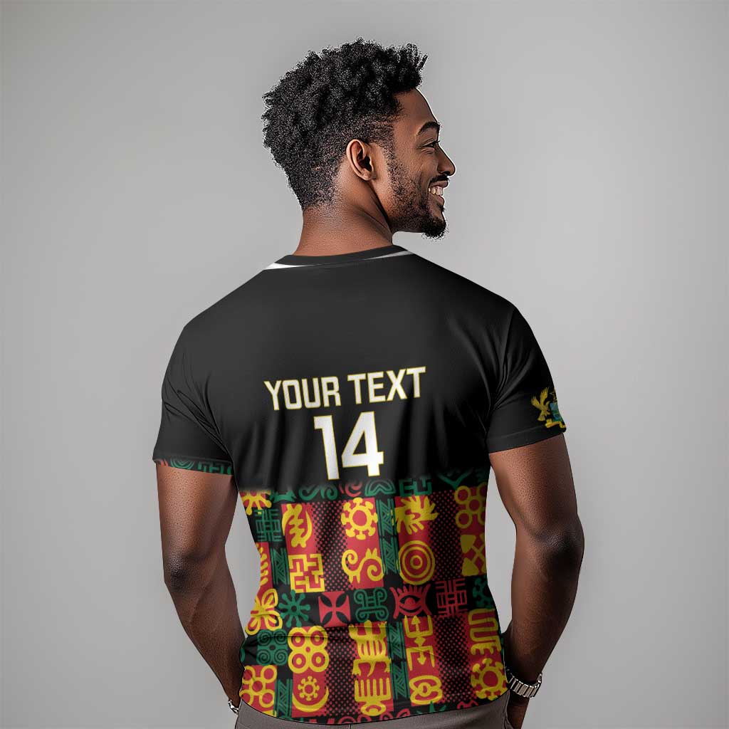 Custom Ghana Black Stars T shirt Adinkra Pattern - Football Style LT14