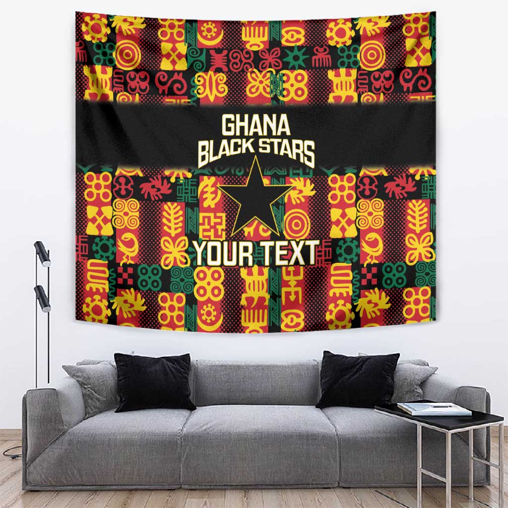 Custom Ghana Black Stars Tapestry Adinkra Pattern - Football Style LT14